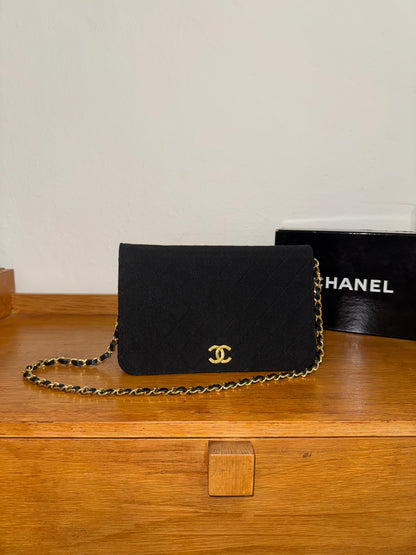 CHANEL JERSEY QUILTED FULL FLAP BAG
