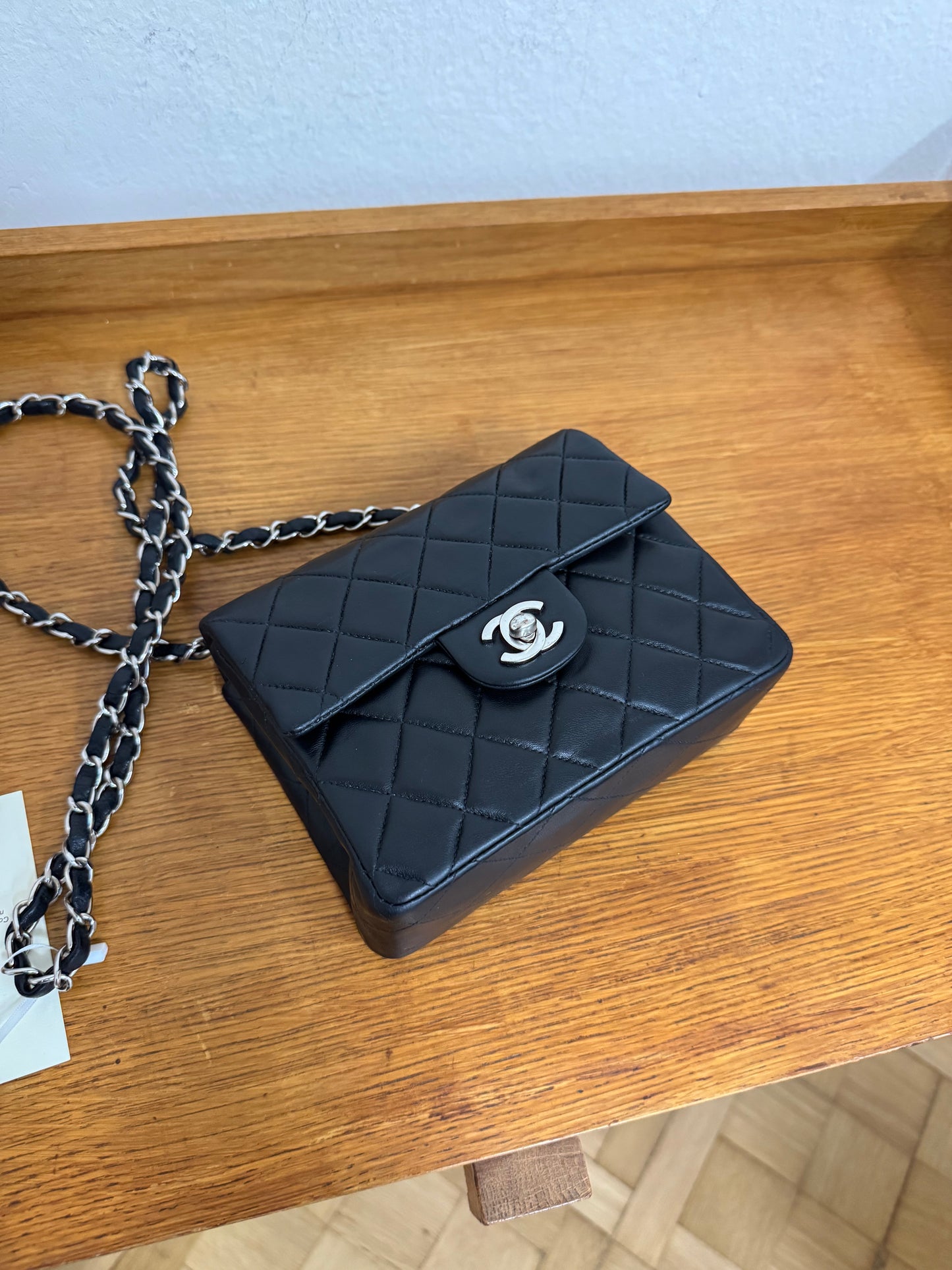 CHANEL SILVER HW RECTANGULAR FLAP BAG