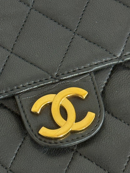 CHANEL LAMBSKIN SINGLE FLAP BAG & BOX & ENTRUPY