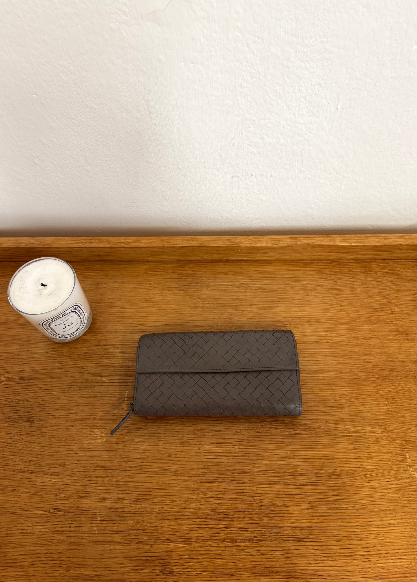 BOTTEGA VENETA INTRECCIATO WALLET GREY