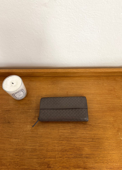 BOTTEGA VENETA INTRECCIATO WALLET GREY