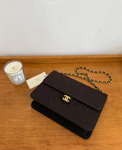 CHANEL SINGLE FLAP MATELASSE JERSEY BROWN BAG