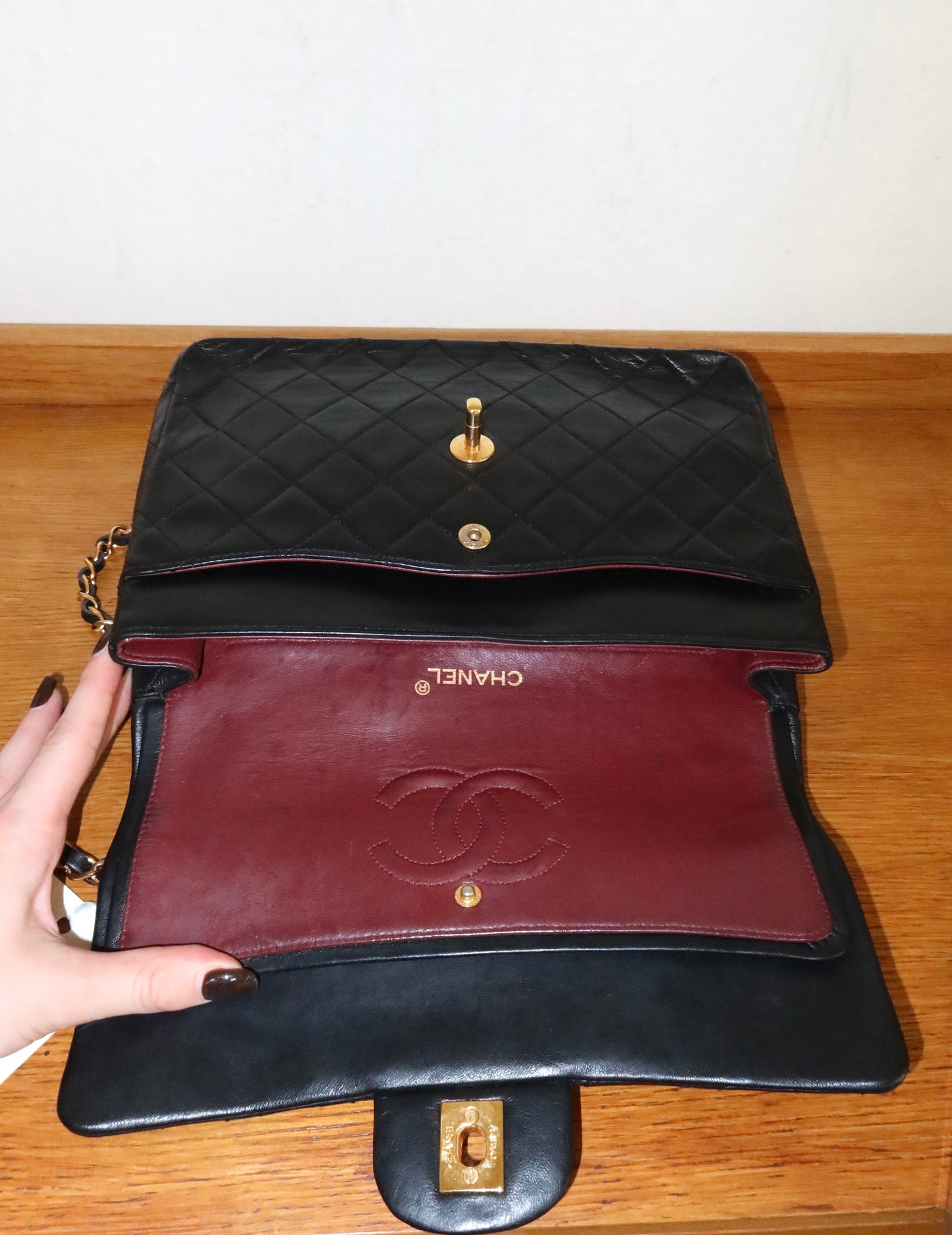 CHANEL DOUBLE FLAP BAG MEDIUM TALL 24K GOLD