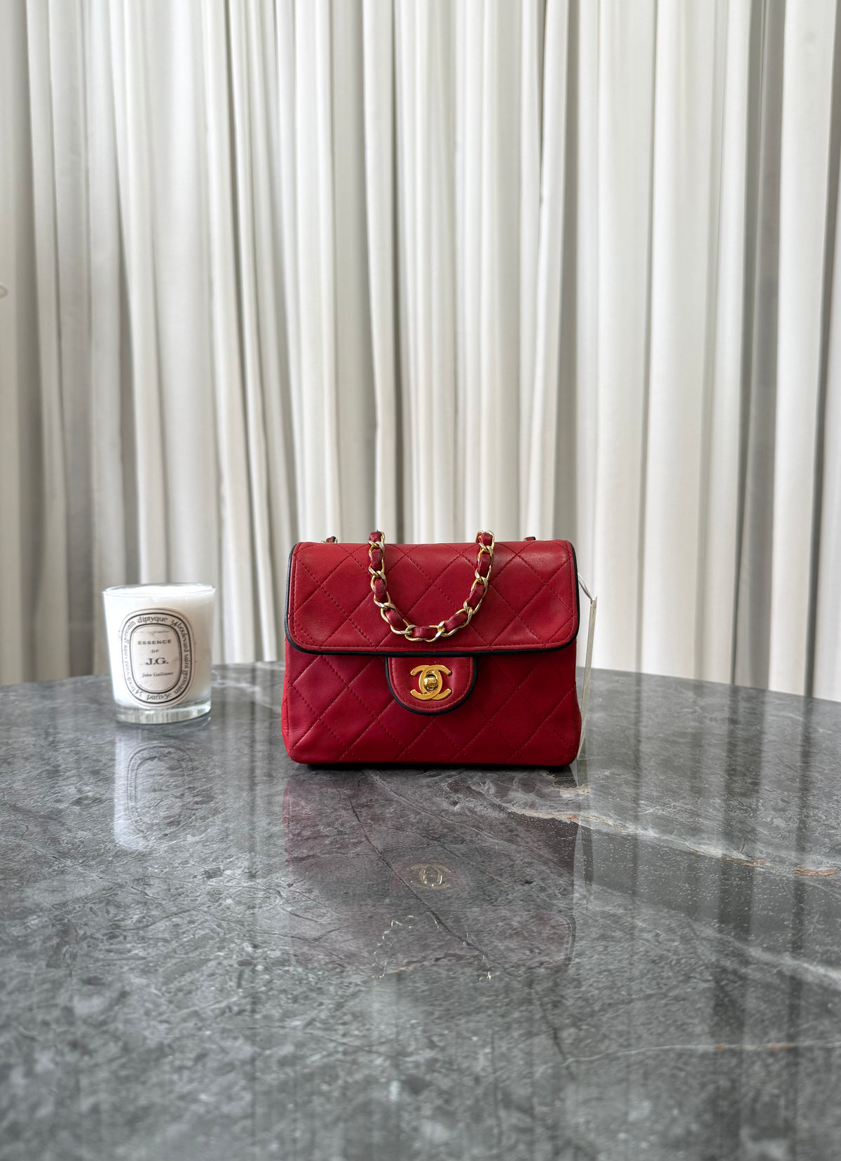 Chanel Red Timeless Classic Single Flap 17 Lambskin 24K Gold HW