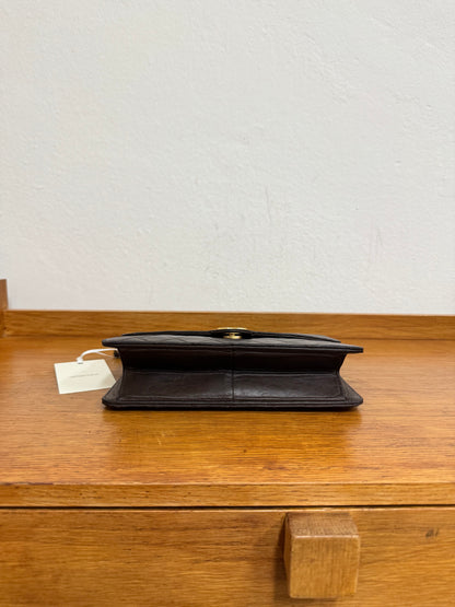 CHANEL CLASSIC SINGLE FLAP BAG BROWN 24k GOLD HW