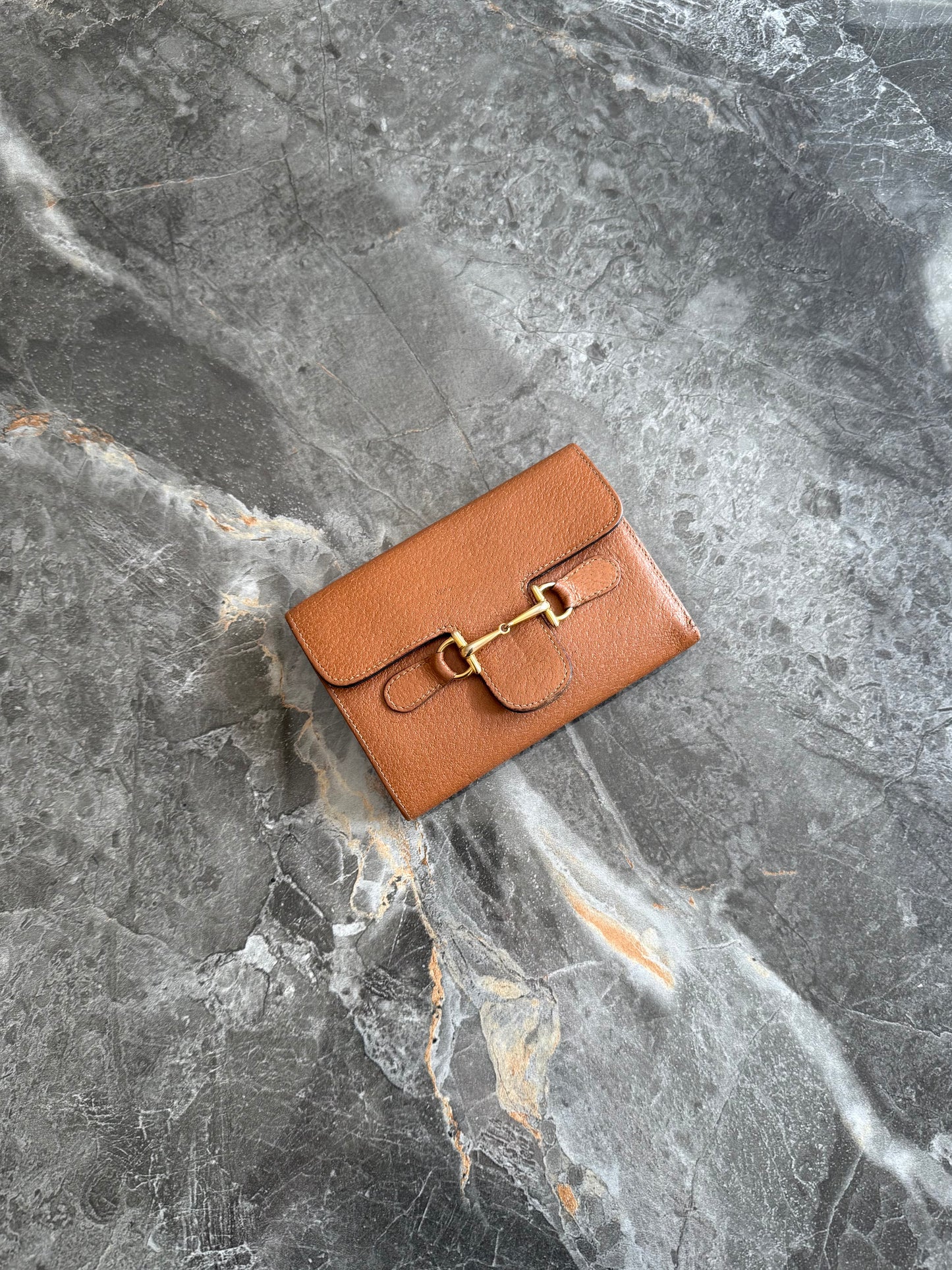 GUCCI HORSEBIT LEATHER WALLET BROWN