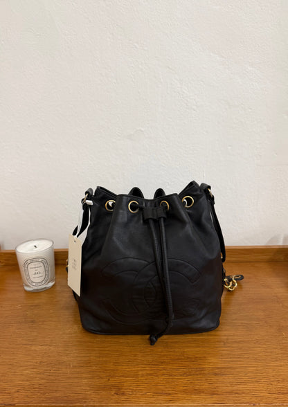 CHANEL BUCKET CC LOGO & POUCH