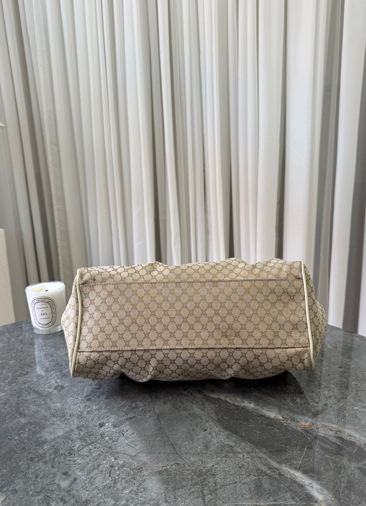 CELINE MACADAM CANVAS HANDBAG