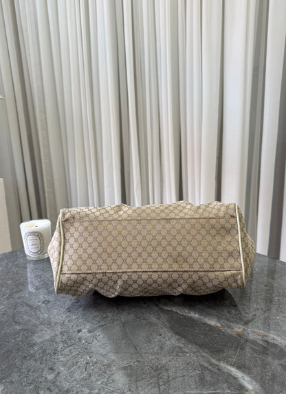 CELINE MACADAM CANVAS HANDBAG