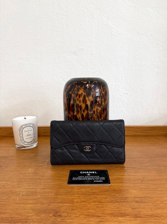 SERIES 12 CHANEL LONG WALLET LAMBSKIN BLACK