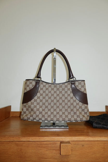GUCCI GG SHOULDER TOTE BAG DARK BROWN