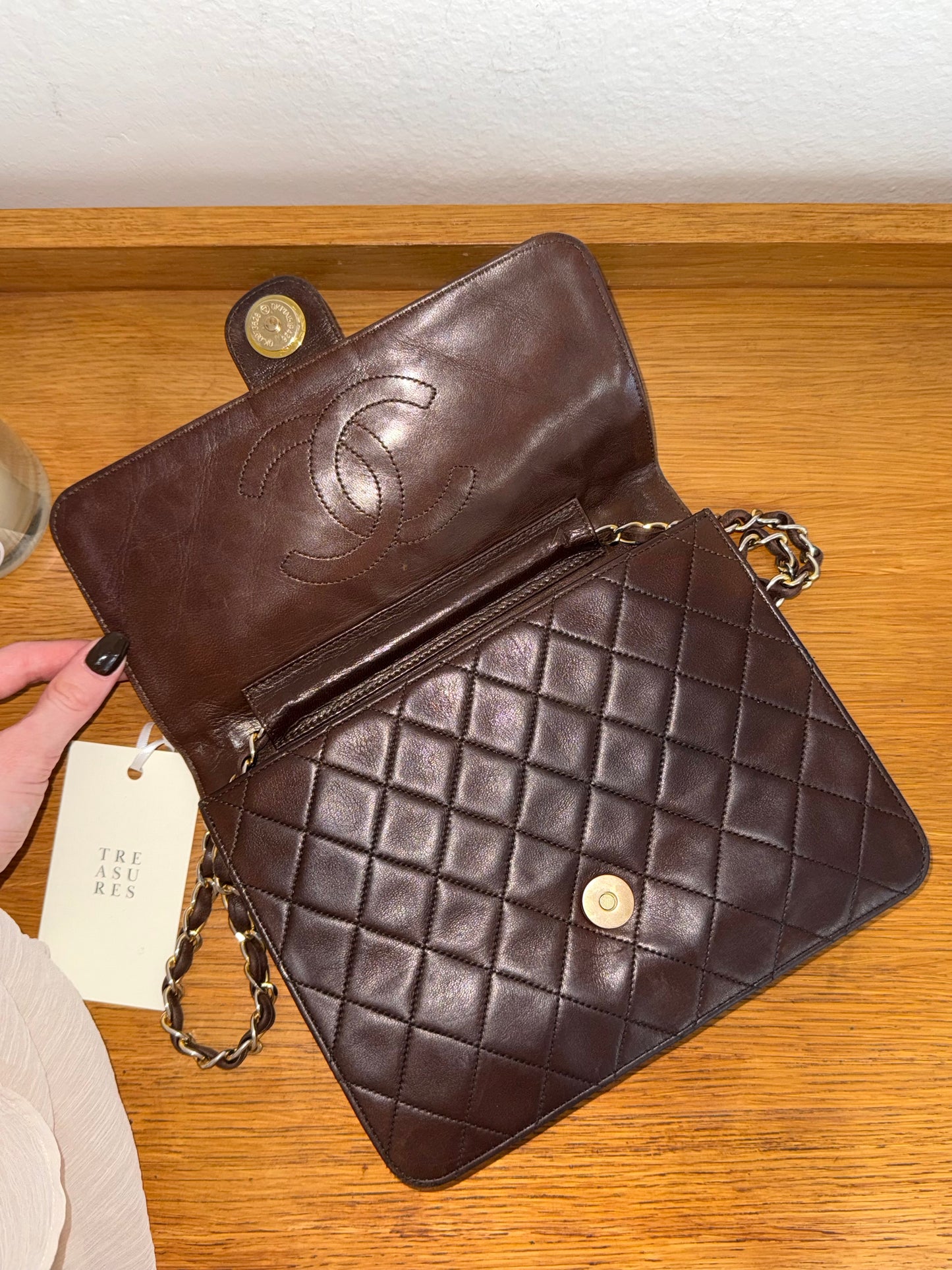 CHANEL CLASSIC SINGLE FLAP BAG BROWN