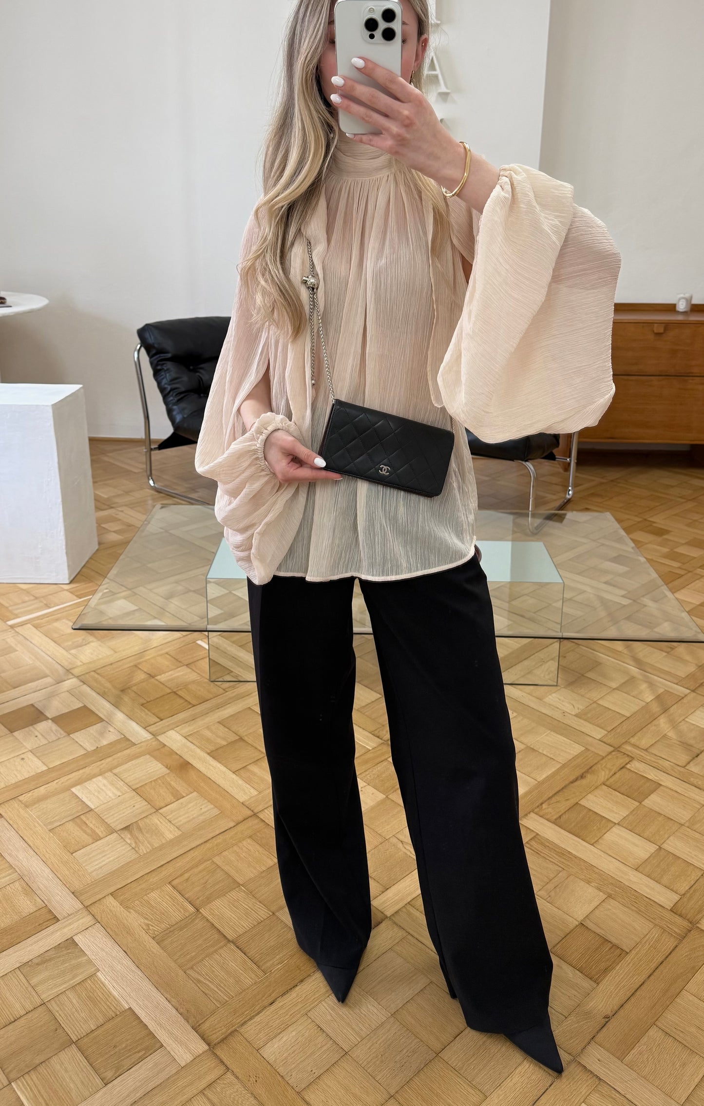 SERIES 10 CHANEL CLASSIC LONG WALLET LAMBSKIN BLACK