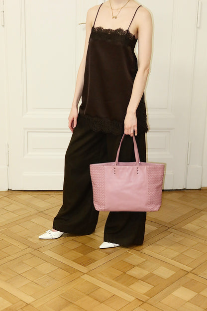 BOTTEGA VENETA INTRECCIATO TOTE SHOPPER BAG PINK