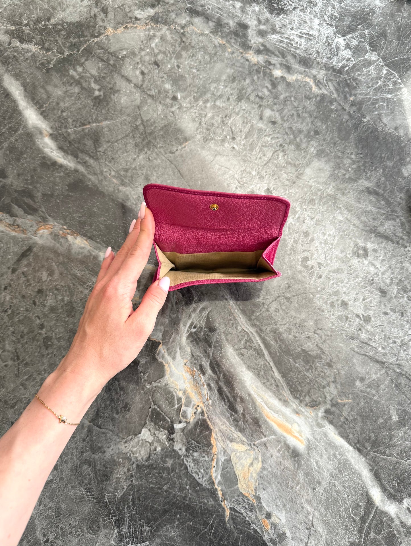 GUCCI BAMBOO LEATHER WALLET PINK