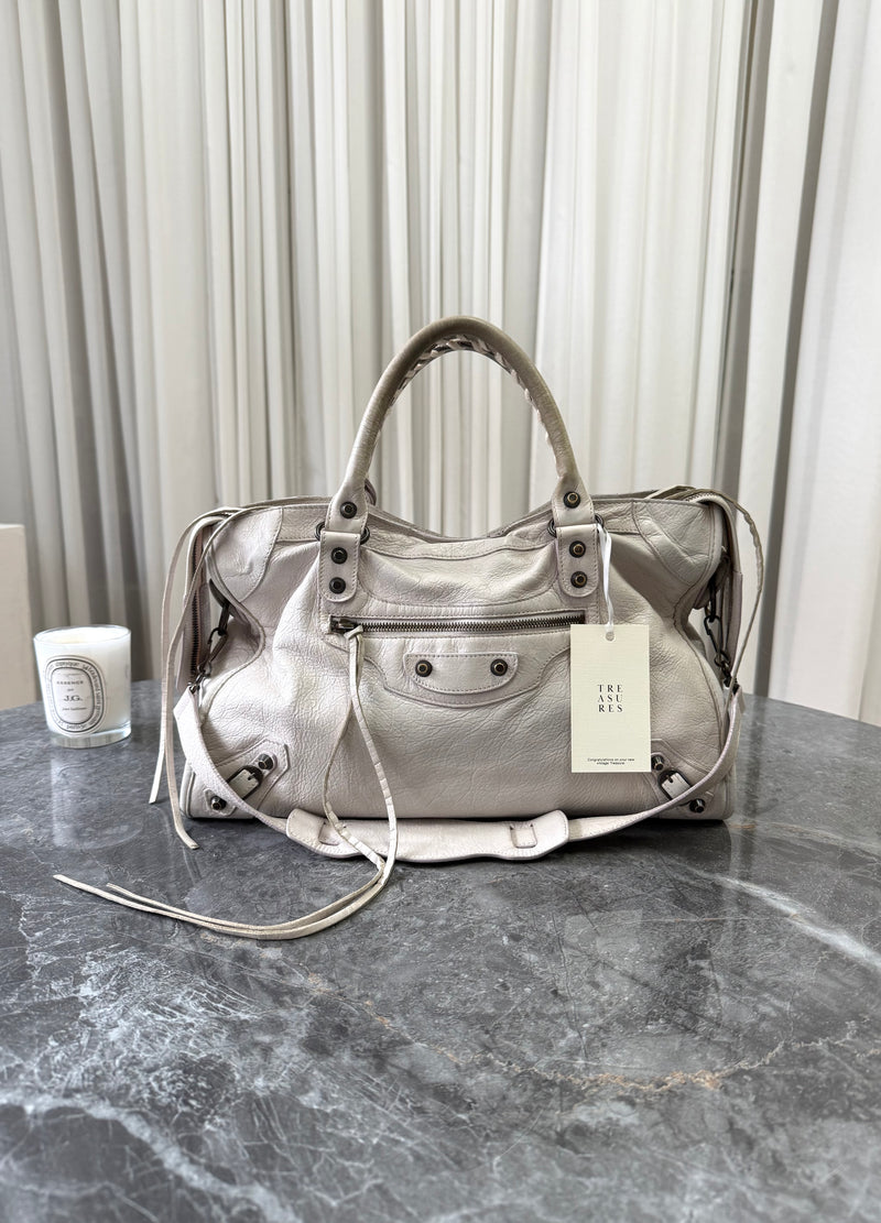 Balenciaga City Bag Cream Brass HW
