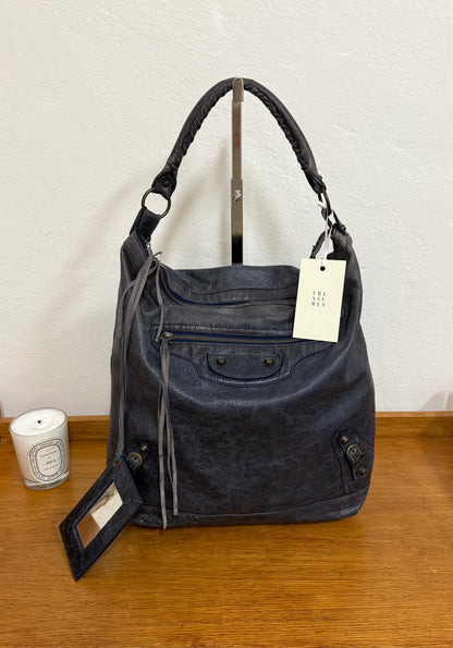 BALENCIAGA DAY “HOBO CITY” BAG GREY-BLUE