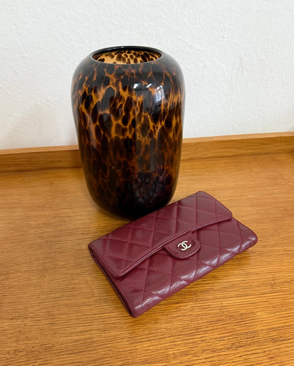 CHANEL CAVIAR LONG WALLET BURGUNDY