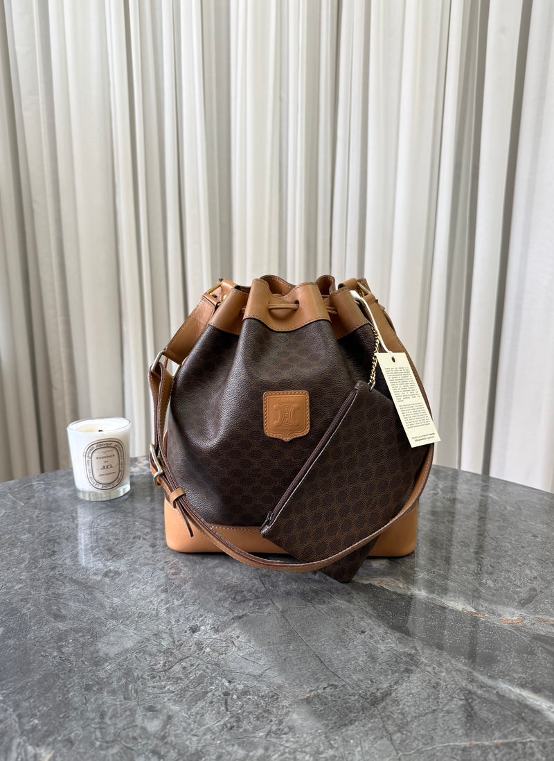 CELINE MACADAM BUCKET BAG & POUCH