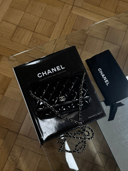 CHANEL WOC BLACK PATENT LEATHER SILVER HW SERIES 14