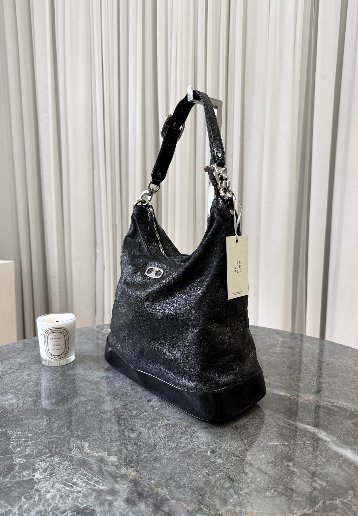 Celine Triomphe Hobo Bag Black
