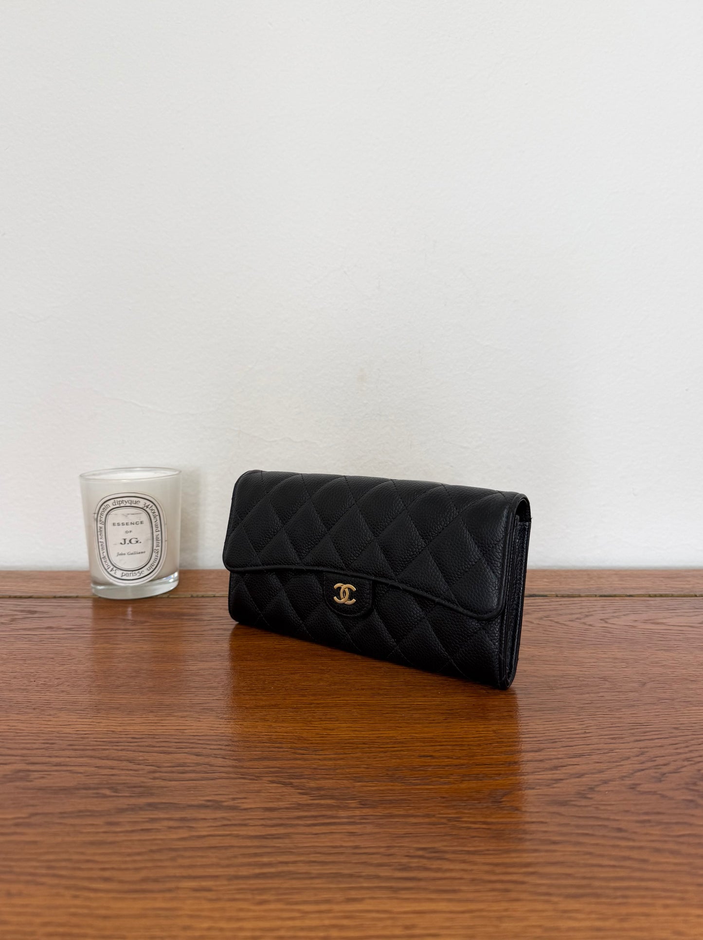 CHANEL CLASSIC LONG WALLET CAVIAR GOLD HW