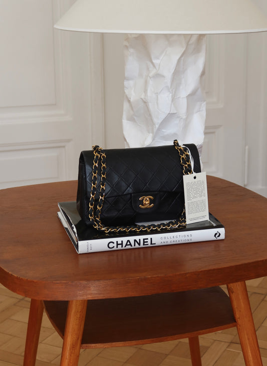 Chanel Classic Double Flap Bag Small Lambskin 24k Gold HW