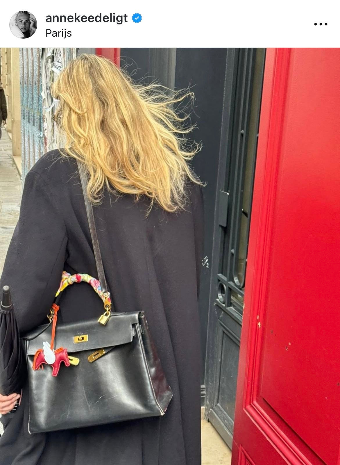 HERMES KELLY 28 BOX CALF BLACK 1965 U stamp