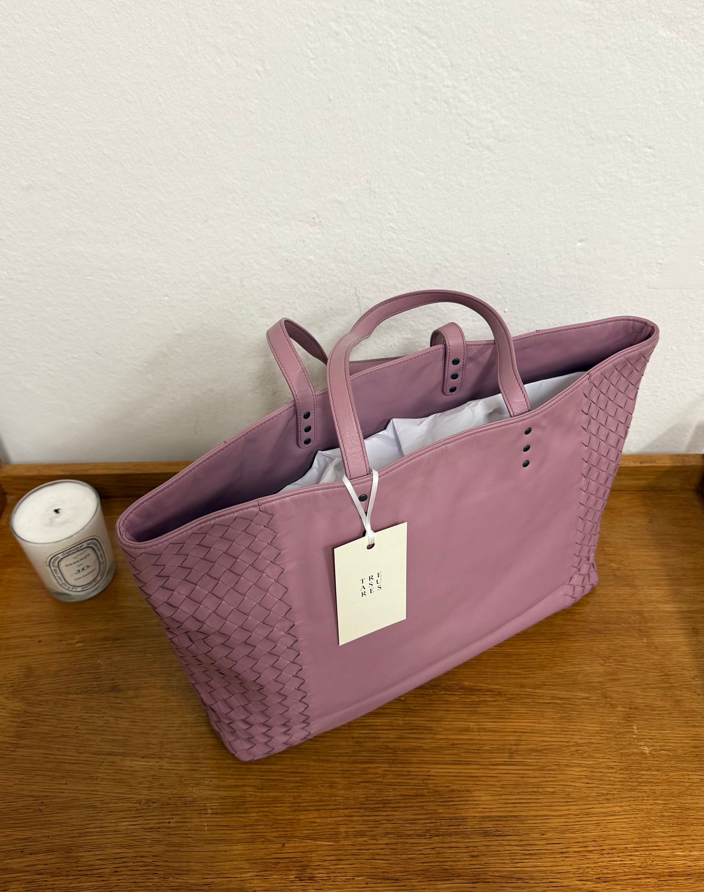 BOTTEGA VENETA INTRECCIATO TOTE SHOPPER BAG PINK