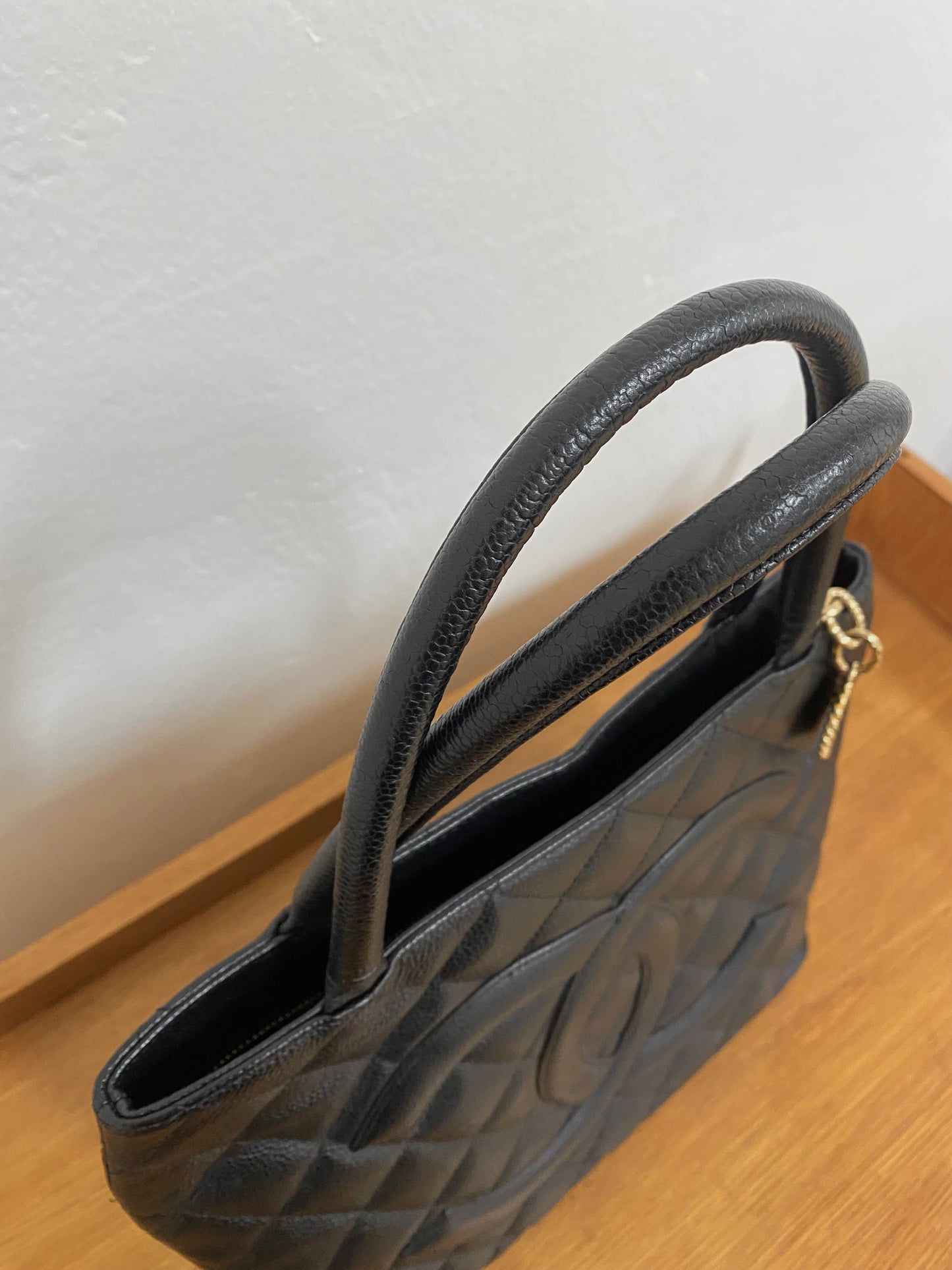 CHANEL CAVIAR MEDALLION TOTE GOLD HW