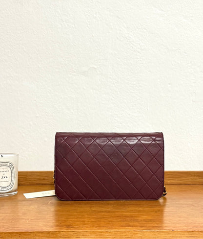 CHANEL FULL FLAP LAMBSKIN BURGUNDY