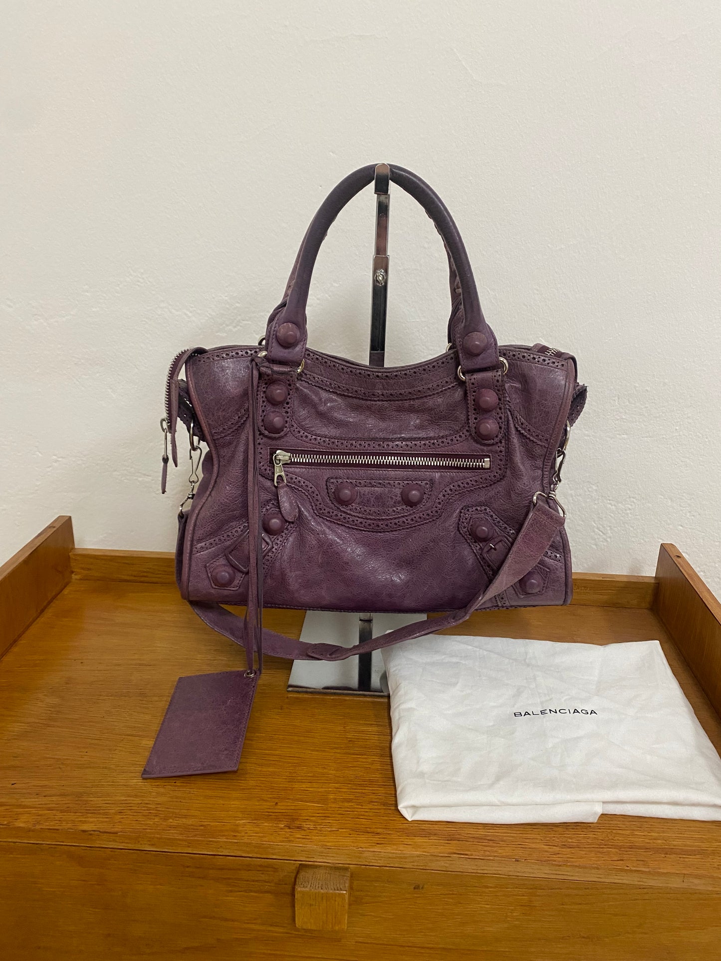 BALENCIAGA CITY BAG PURPLE LACE
