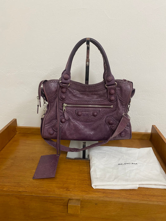 BALENCIAGA CITY BAG PURPLE LACE